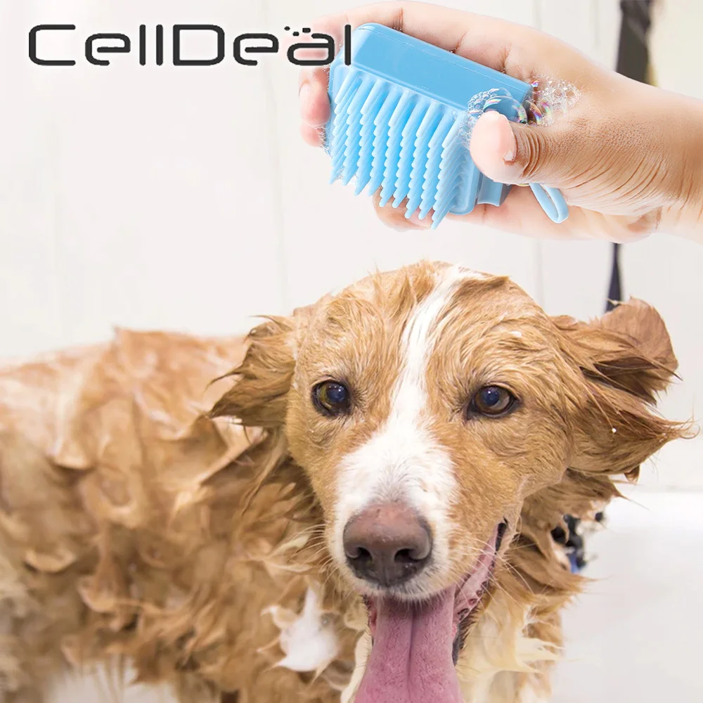 Pet Rubber Bath Brush Dog Cleaning Brushes Portable Massage Comb