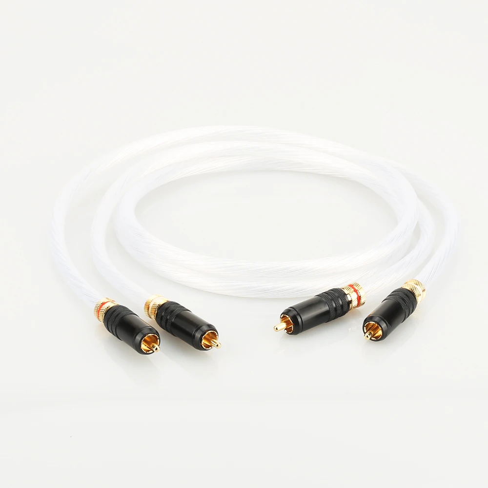 5N с серебряным покрытием + 24k золото штекер Rca 2RCA для меломанов аудио кабель дома