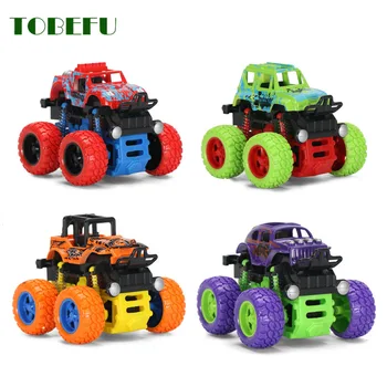 

New Mini Inertial off-Road Vehicle Four-Wheel-Drive Plastic Children Toy Car Pull Back Stunt Car