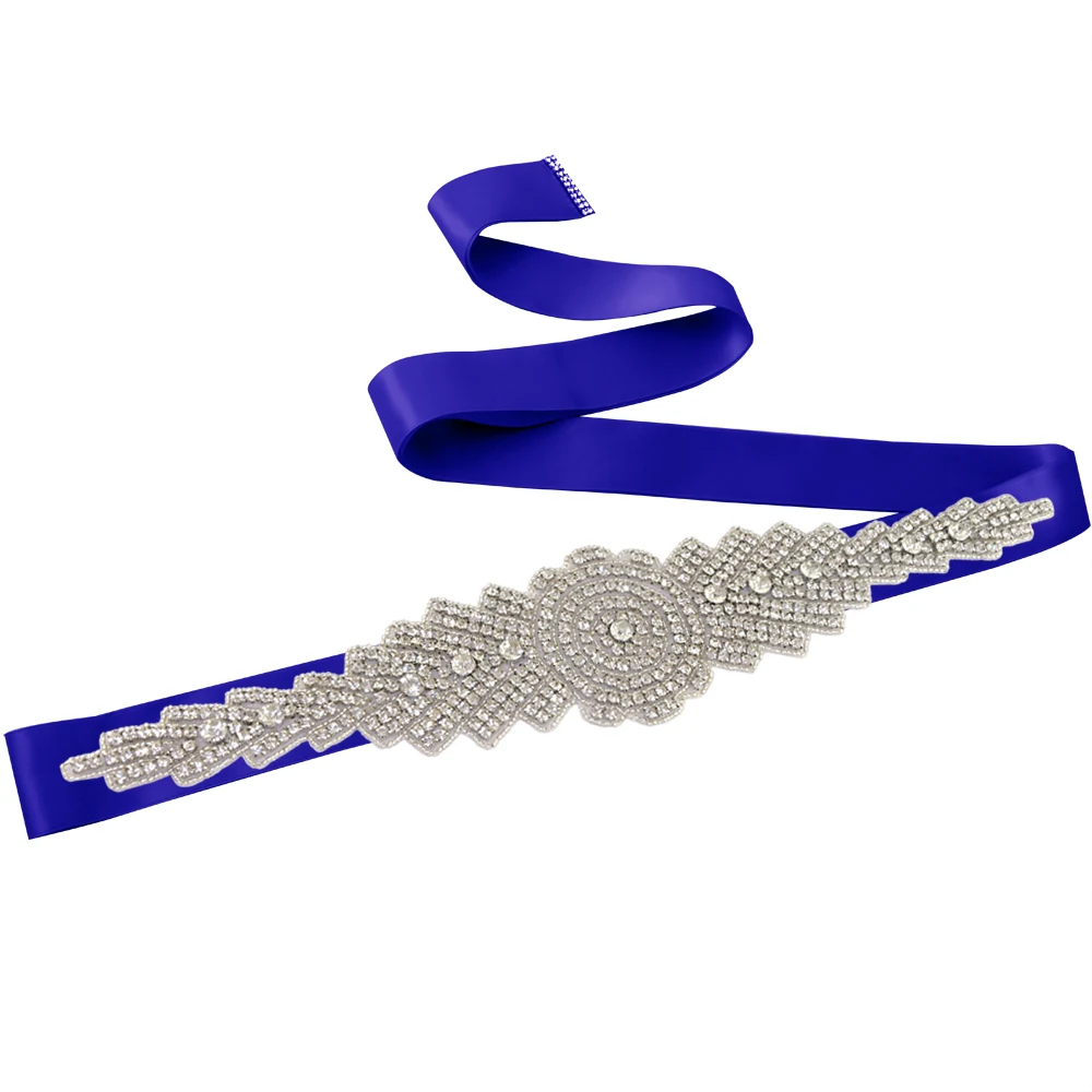 royal blue TRiXY S23 Кристалл Стразы Свадебный Пояс Кристалл Стразы бисер чешские камни свадебный пояс, лента аксессуары для свадебного платья - Цвет: royal blue