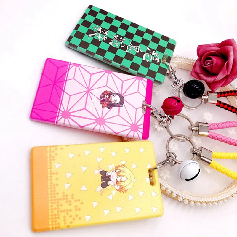 

Anime Demon Slayer: Kimetsu No Yaiba Tanjirou Nezuko Acrylic Cards Holder Bus Pass Business Card Case Keychain Bag's Pendant