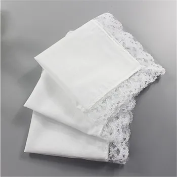 

12pcs Personalized White Lace Handkerchief Woman Wedding Gifts Wedding Decoration Cloth Napkins