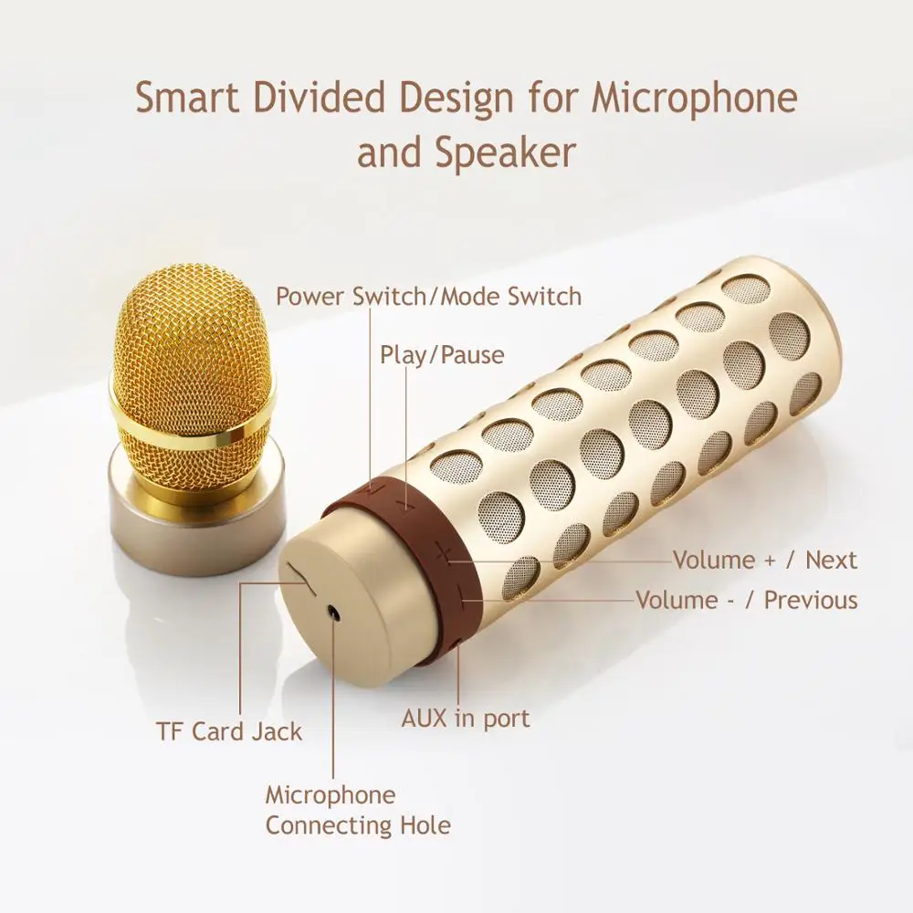 P7 05 караоке микрофон громкой связи Bluetooth Динамик 2 в 1 Ручной петь и Запись