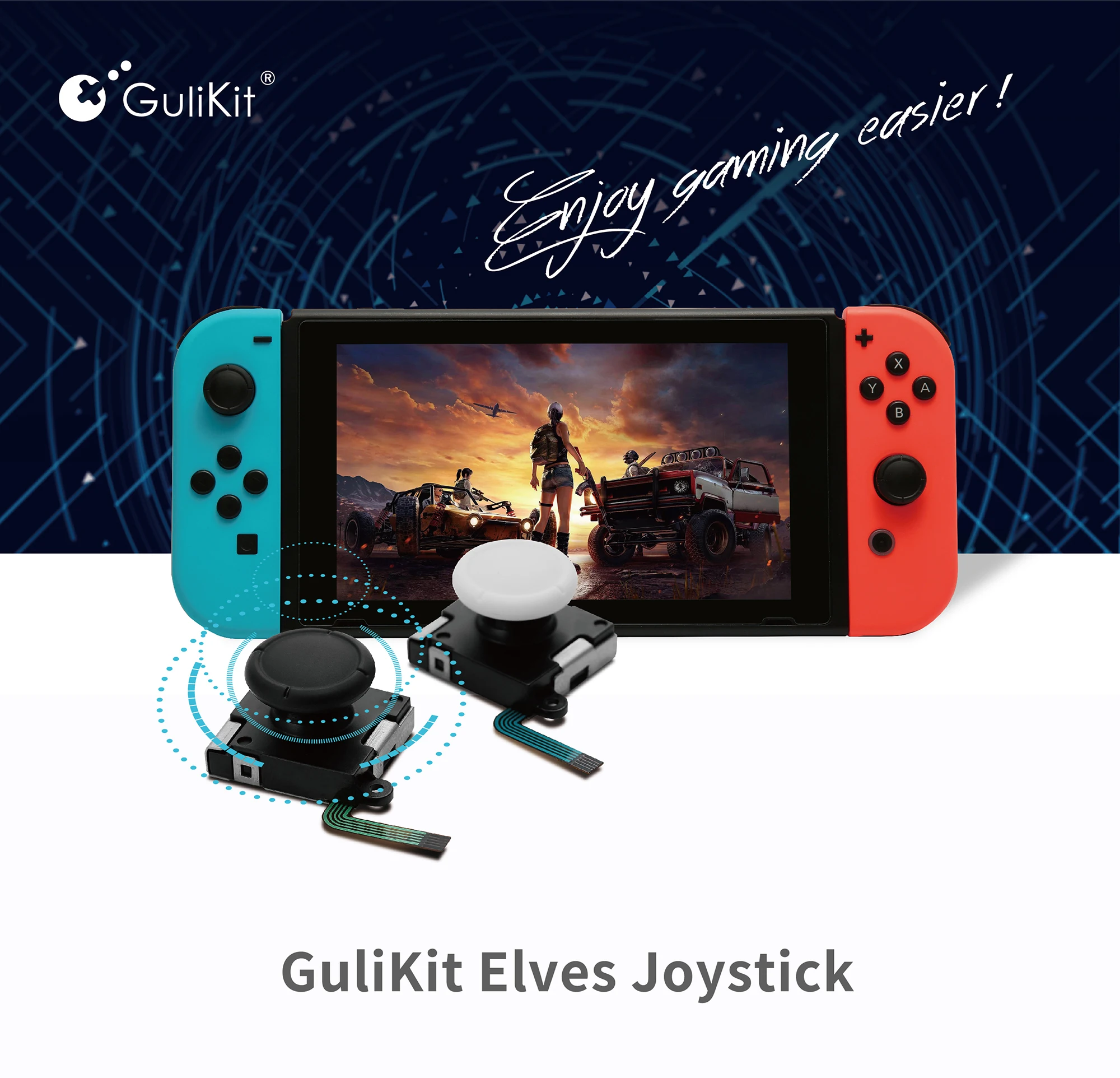 Gulikit NS28 Elfen Joystick Reparatur Ersatz für Gulikit Elfen Controller  Swith und Schalter Lite Joycon - AliExpress