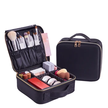 

Women Professional Cosmetic Bag Travel Makeup Organizer Fashion Makeup Box Cosmetic case Beauty Bags For Makeup Artist Mandatory