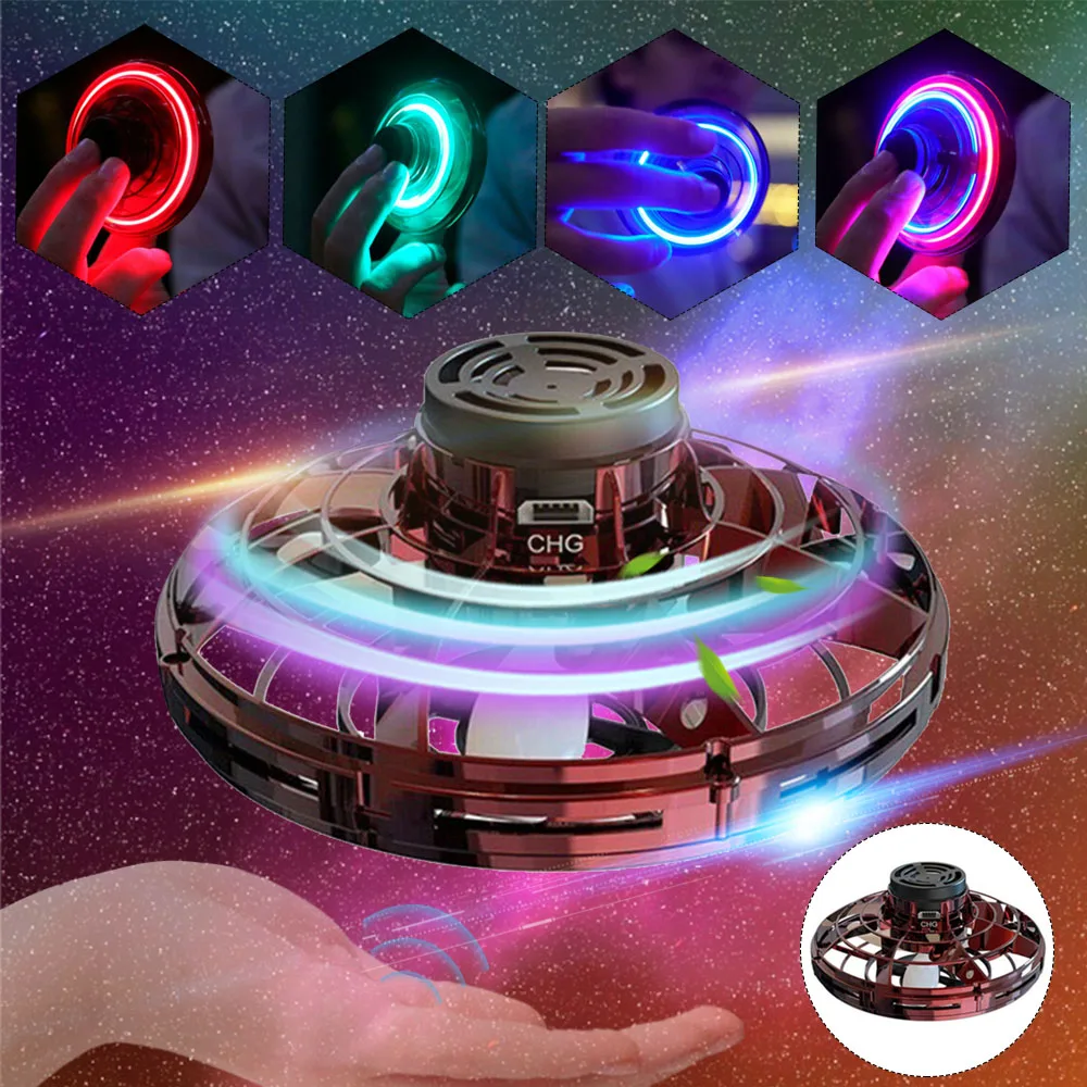 $29.61 Hot Flynova Athletic game toy antistress hand mini flying Gyro rotator drone UFO led fidget finger