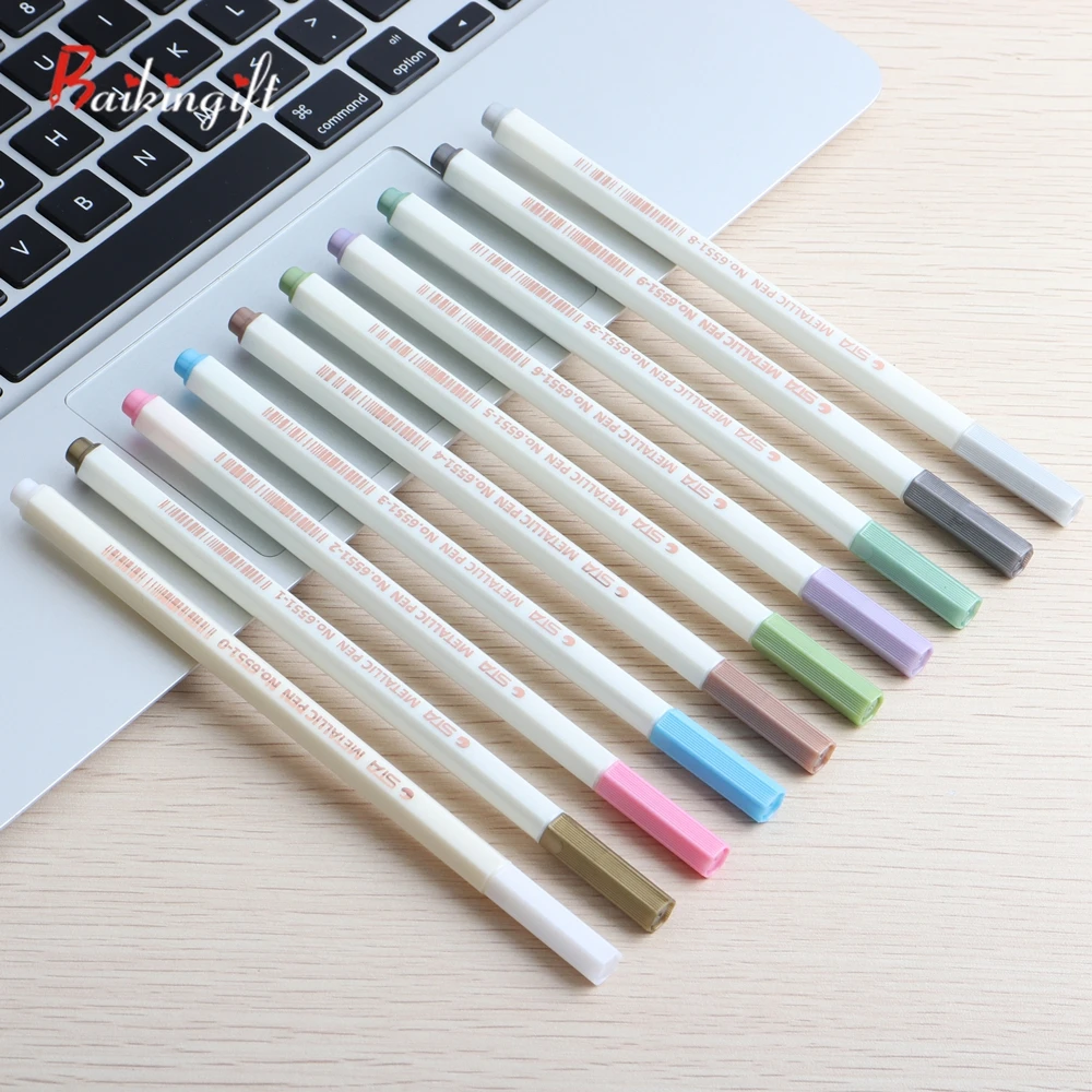 

Promotion drawing Painting Marker Pens Metallic Color Pen for Black Paper Art Supplies Marker Stationery Material Signature Pen