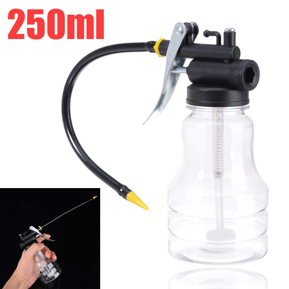 250cc Plastic Oil Can250mm High Pressure Pump Oiler Lubrication Can Machine Grease Gun For Power Tool Accessories | Инструменты