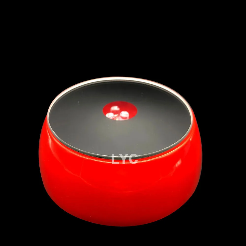3 LED Luminous Base Light Colorful Round Stand Base Cocktail Crystal Glass Transparent Objects Display 3D Illusion Night Light