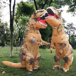 InflatableT-Рекс костюм мир Юрского парк Blowup динозавр Tyrannosaurus Хэллоуин Надувные костюм на вечеринку костюм для взрослых