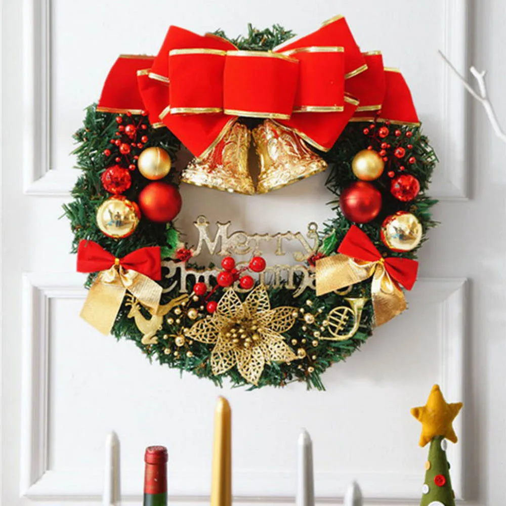 30 см Рождественский венок с буквенным принтом, Рождественский декоративный венок, дверь, украшение на стену, гирлянда, Guirnalda Navidad