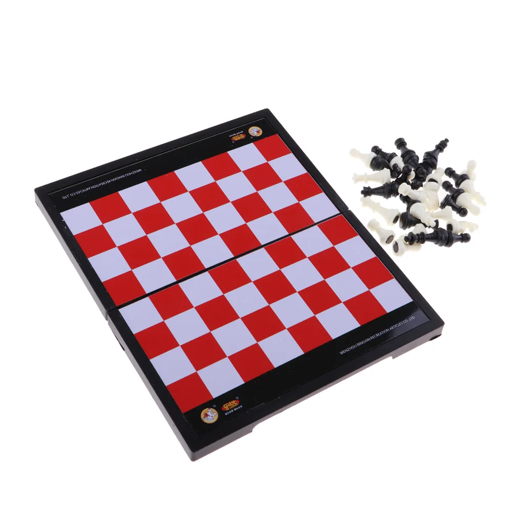 1 Set International Chess Board with Chess Pieces Toys Family Travel Games