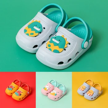 

New Fashion Baby Hole Shoes Children Slippers Summer Boys And Girls Cartoon Cute Non-slip Soft Bottom Indoor Baotou Shoes