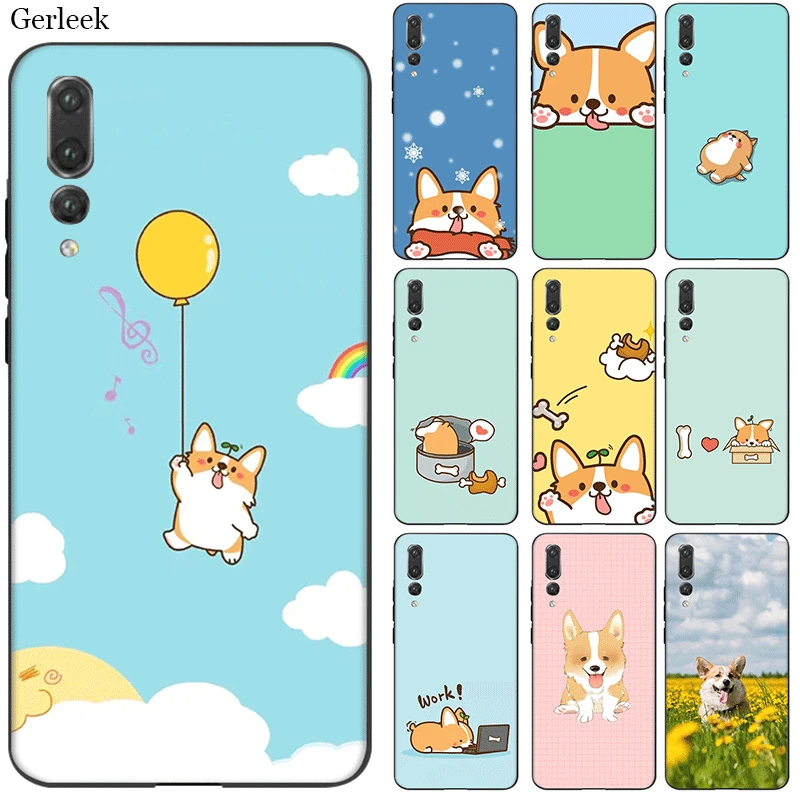

Mobile Phone Case Tpu For Honor 6A 7A 7X 7C 8X 8C 9X View 20 10 Lite Pro Cover Cute Corgi Dog