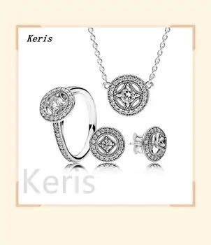 

100% 925 silver sterling selling-vintage charm charm rings fit diy original set