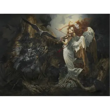 

5d diamond painting Angel and violin Diamond Canvas diamond embroidery full drill square round mosaic diamond picture set crow