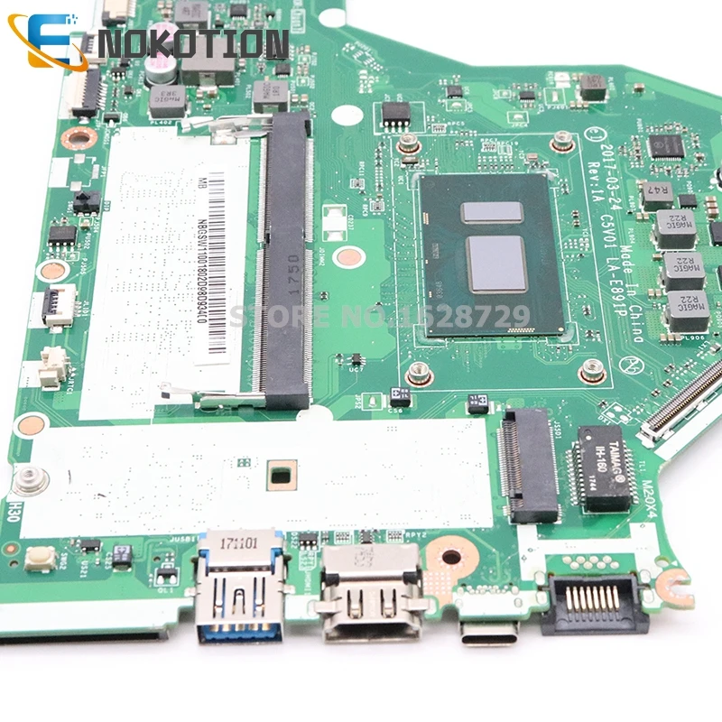 NOKOTION NBGSW11001 NB. GSW11.001 C5V01 LA-E891P для acer aspire A515 A515-51 Материнская плата ноутбука SR3LA I5-8250U Процессор DDR4