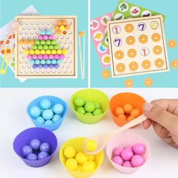

Kids Clip Beads Puzzle Board Toys Hands Brain Memory Training Aids For Children
