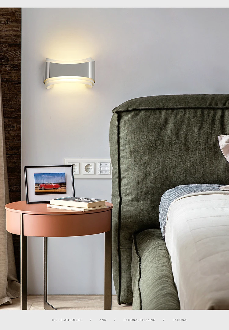 Современный светодиодный настенный светильник для спальни скандинавский светодиодный настенный светильник для гостиной декоративный акриловый настенный светильник для дома