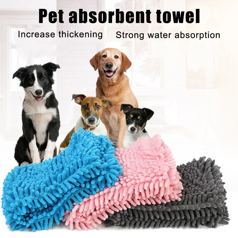 

Newly Super-absorbent Pet Towel Microfiber Soft Chenille Dry Soft for Dog Cat Bath Cleaning XSD88