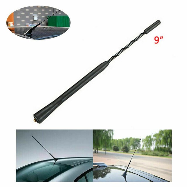 Roof Mast Stereo Antenna FM Radio Aerial Screw Black Rubber Universal Auto Replacement Accessories 9/11/16inch