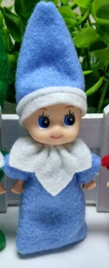 8 стилей, новинка, 50 шт., Рождественская кукла, 8 стилей, плюшевая игрушка, кукла, розовый, красный, фиолетовый, украшение, подарок на Рождество, год - Цвет: Blue boy