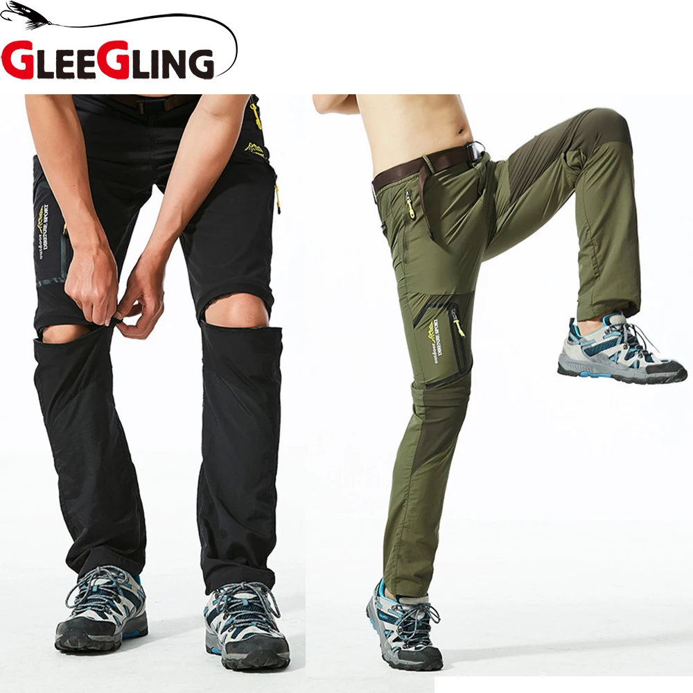 GLEEGLING Men Fishing Pants Waterproof Detachable Fishing Trousers for