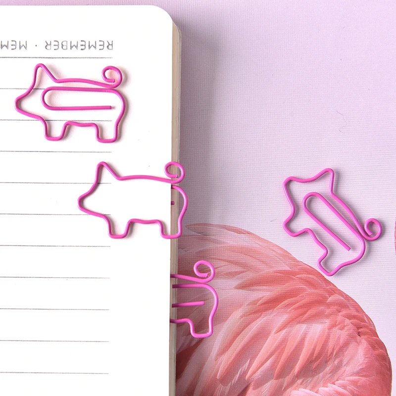 

4x Pig Pink Bookmark Paper Clip School Office Supply Escolar Gift Stationery