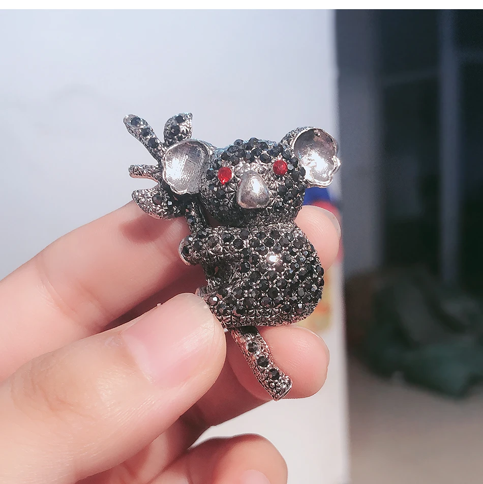 Moropela Koala булавка со стразами винтажная металлическая брошь с животными для женщин и мужчин банкетные брошки и шпильки ювелирные изделия шарф зажим аксессуары