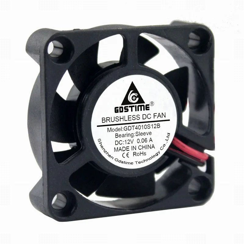 500 штук в партии Gdstime DC 12V 2P 40mm x 10mm 4010 Micro12v Бесщеточный вентилятор охлаждения |