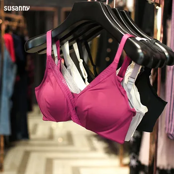 

Large Bust Bra Thin Sleep Non-Steel Ring Bra Cover Mulberry Silk Seemless WOMEN'S Underwear Large Size S9090