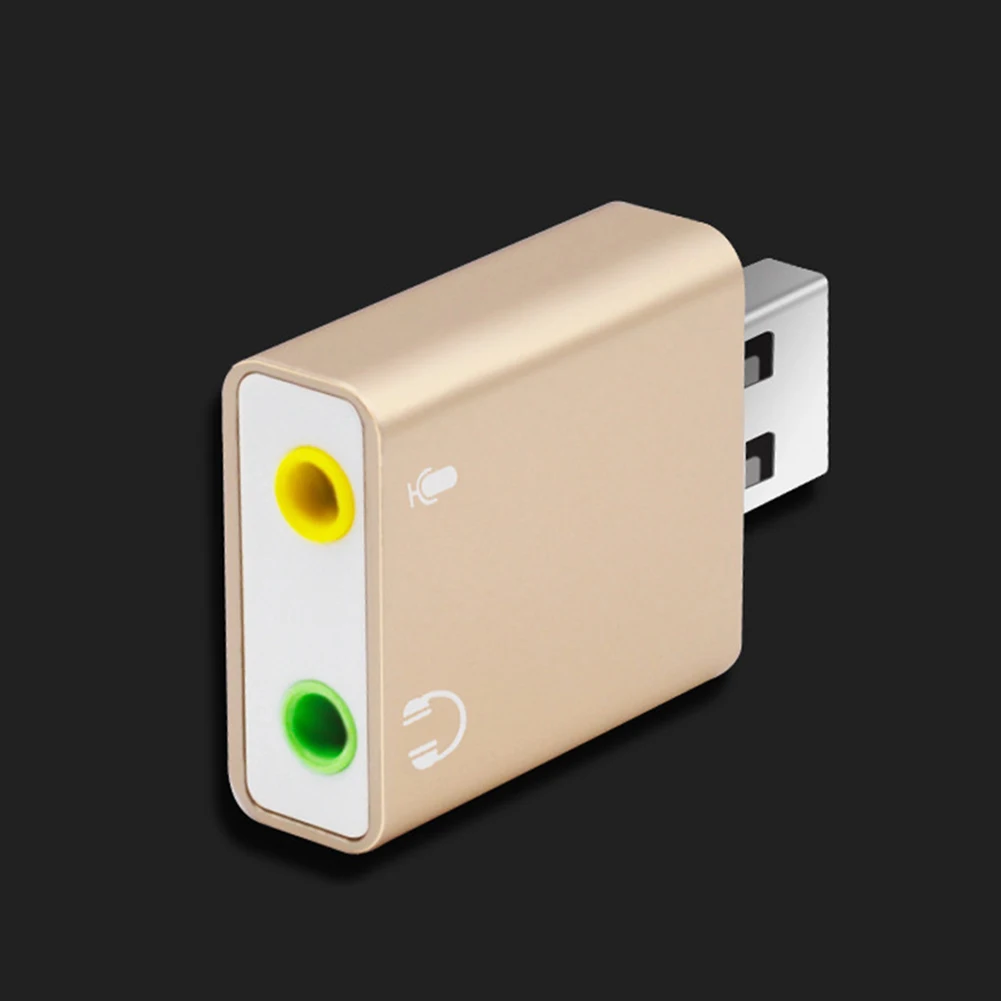 Сплав внешняя звуковая карта USB7.1 аудио адаптер с 3,5 мм разъемом для ПК ноутбук