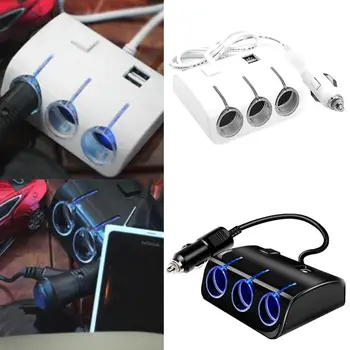 

Waterproof Car USB charge Dual USB Port 3 Car electronic Cigarett Lighter Socket Fast Charging Adapter Smoking Accessories