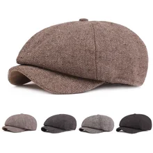 Мужчины Newsboy Гольф-берет таксистская шляпа повседневные Шапки для вождения зимние уличные теплые шапки