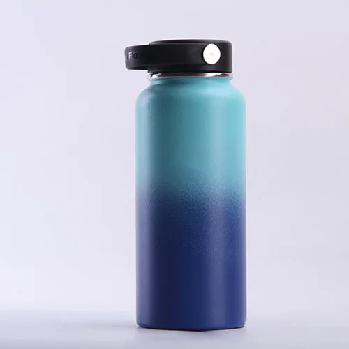 32 унции/40 унций гидро вакуумной изоляцией Колба нержавеющая сталь бутылка для воды широкий рот с Спорт/соломы/Гибкий Колпачок - Цвет: Blue violet