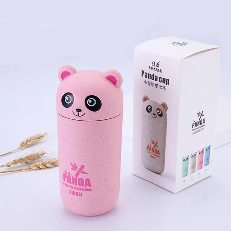 

Wheat straw panda children's drinking cup boy and girl cartoon portable kettle student cup