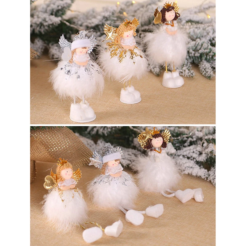 Рождественский плюшевый стоячий ангел, кукла, настольный орнамент, праздничные фигурки, подарок для мальчиков и девочек, рождественские украшения для дома