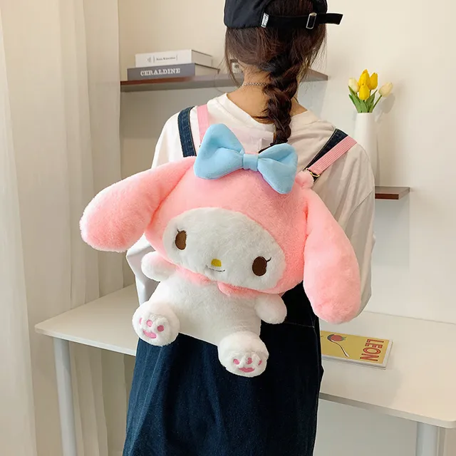 Kawaii Sanrio Plush Toys Doll Kuromi Backpack My Melody Plushie Cinnamoroll Bag Sanrio Room Decor Cute Backpacks for Girls Gifts 1