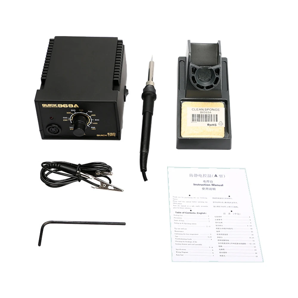 

Electric Soldering Iron Adjustable Constant Temperature QUICK 969 For Anti-static And Temperature Controlled Welding Station