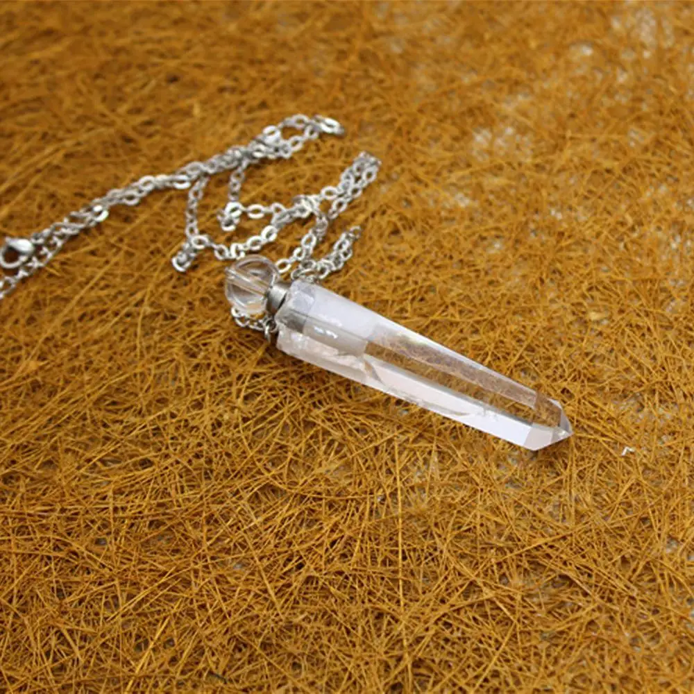 

3pcs/lot Natural Stone Irregular Clear Quartz White Crystal Pendant Pendulum for Necklace women necklace crystail ball pendant