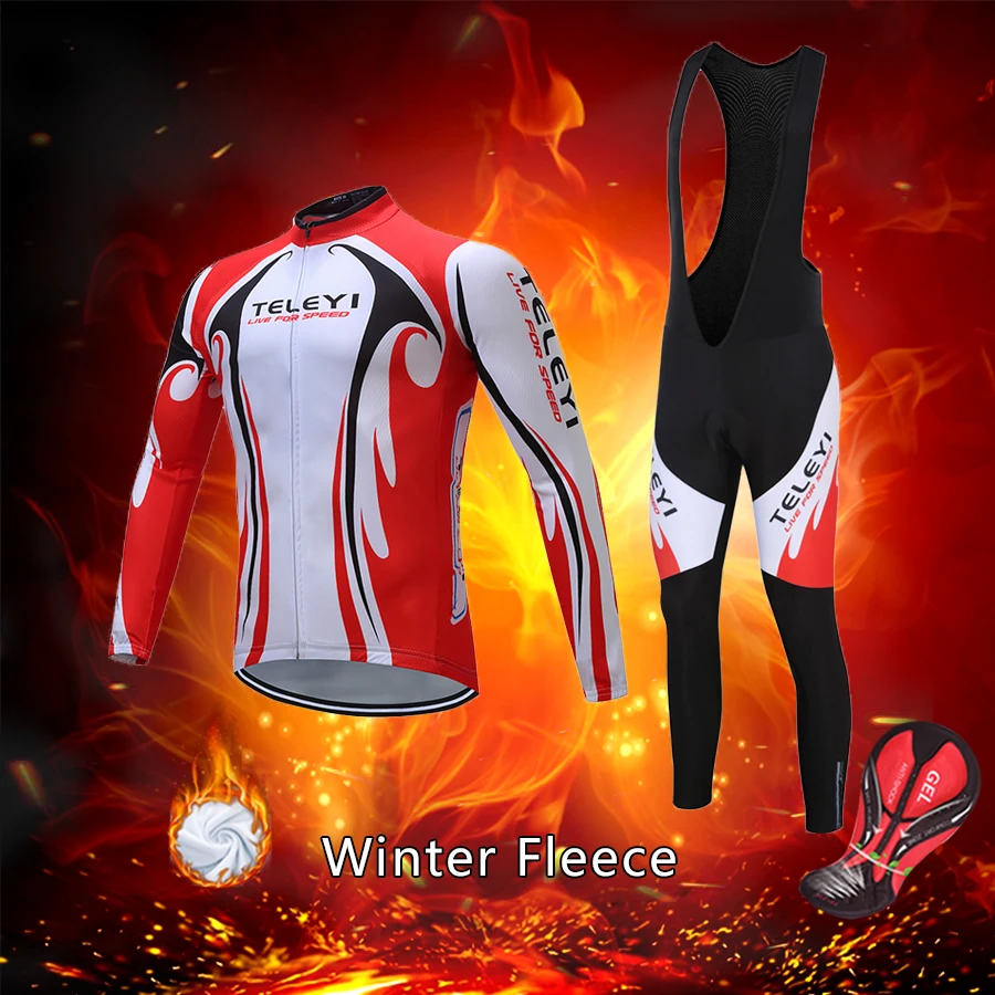 Free Shipping Men's Winter Thermal Fleece Cycling Jersey Set 2022 Bicycle Clothes BIB Suit Male Road Bike Clothing MTB Kit Dress | Спорт и