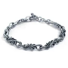 Простой Модный тайский серебряный браслет ретро Ползучая трава 925 пробы серебряные ювелирные изделия S925 мужские ювелирные изделия