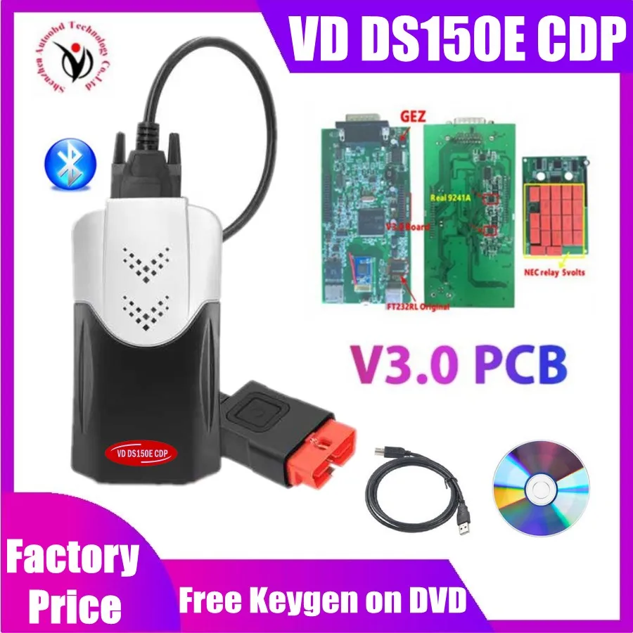 TCS CDP Pro с Bluetooth 2017 Keygen V3.0 новые реле obd2 сканер для delphis VD ds150e cdp автомобиль грузовик