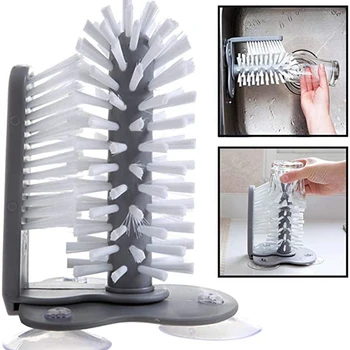 Sink Water Bottle Cleaning Brush Glass Cup Brush Goblet Mugs Cleaner Strong Suction Lazy Clean Brush Cup Glass Bar Kitchen Tools 1