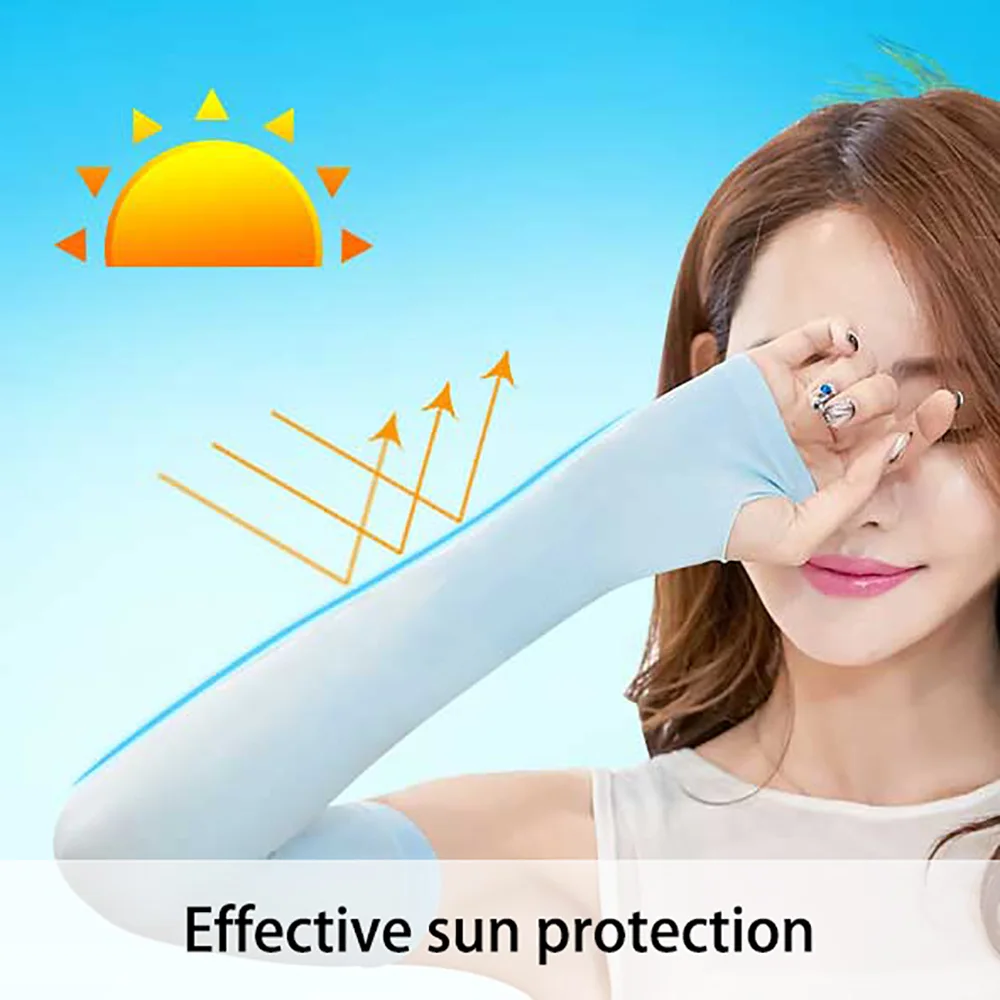 1Pair Arm Warmers Sleeves Sun UV Protection Sport Safety Sleeves Summer Arm Cover Cooling for Running Fishing Cycling Sportswear