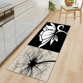 

Kitchen Mat Entrance Doormat 3D Flower Pattern Home Floor Mat Bedroom Decoration Hallway Long Strip Carpet Bathroom Non-Slip Rug