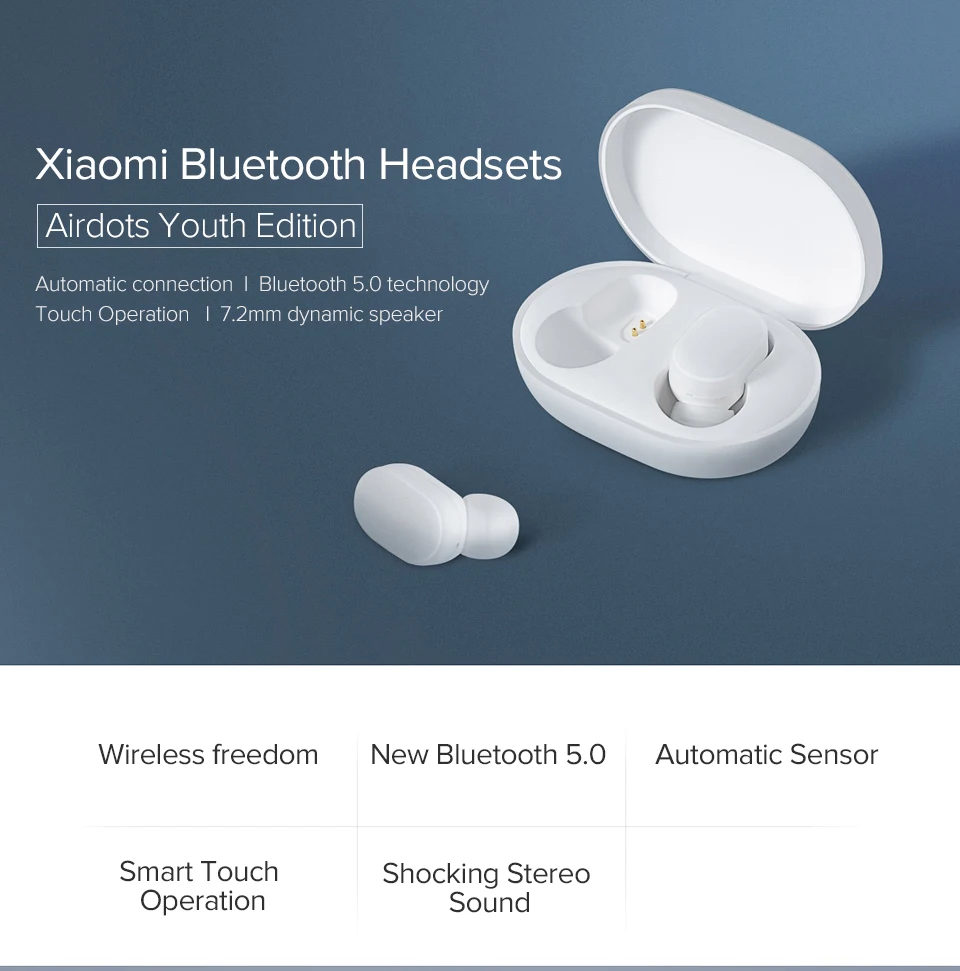 Xiaomi mi AirDots TWS Bluetooth наушники беспроводные наушники-вкладыши гарнитура с mi c и зарядной док-станцией Молодежная версия