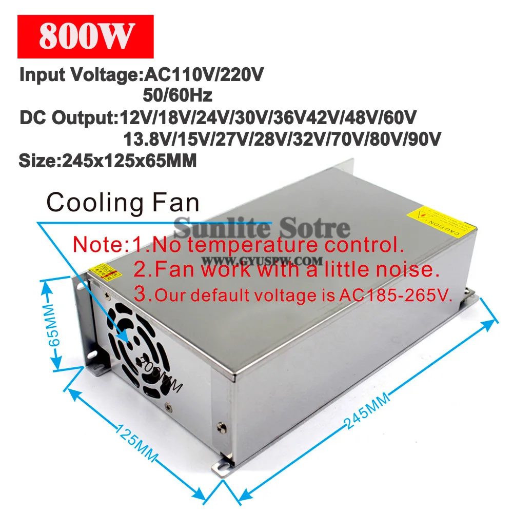 Питание DC12V DC18V DC4V DC30V DC36V DC42V DC48V DC60V 800W преобразователь драйвера импульсный источник питания для Светодиодный свет CCTV фрезерный станок с чпу шаговый двигатель