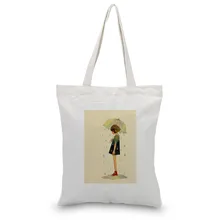 Женская сумочка с героями мультфильмов, Холщовая Сумка-тоут, сумки на плечо с логотипом на заказ, повседневная сумка для покупок DIY, Экологичная многоразовая утилизация