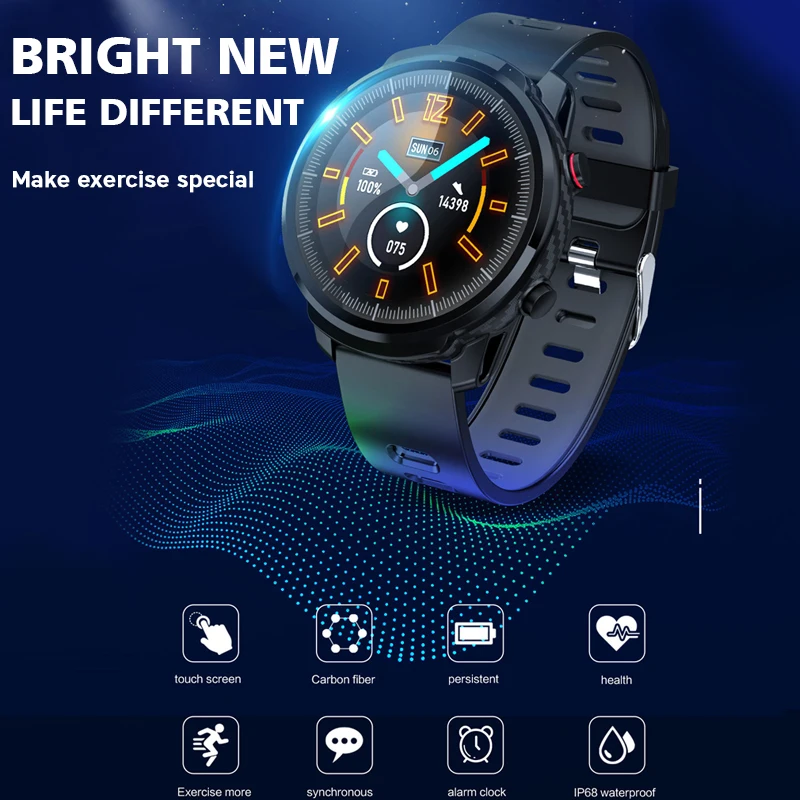 ESEED Smart watch men L5 plus L3 IP68 waterproof full touch screen long standby smartwatch Heart Rate Leather band watch